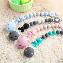 Silicone Pacifier Clip Soother Chain Chewable Exercise Teeth